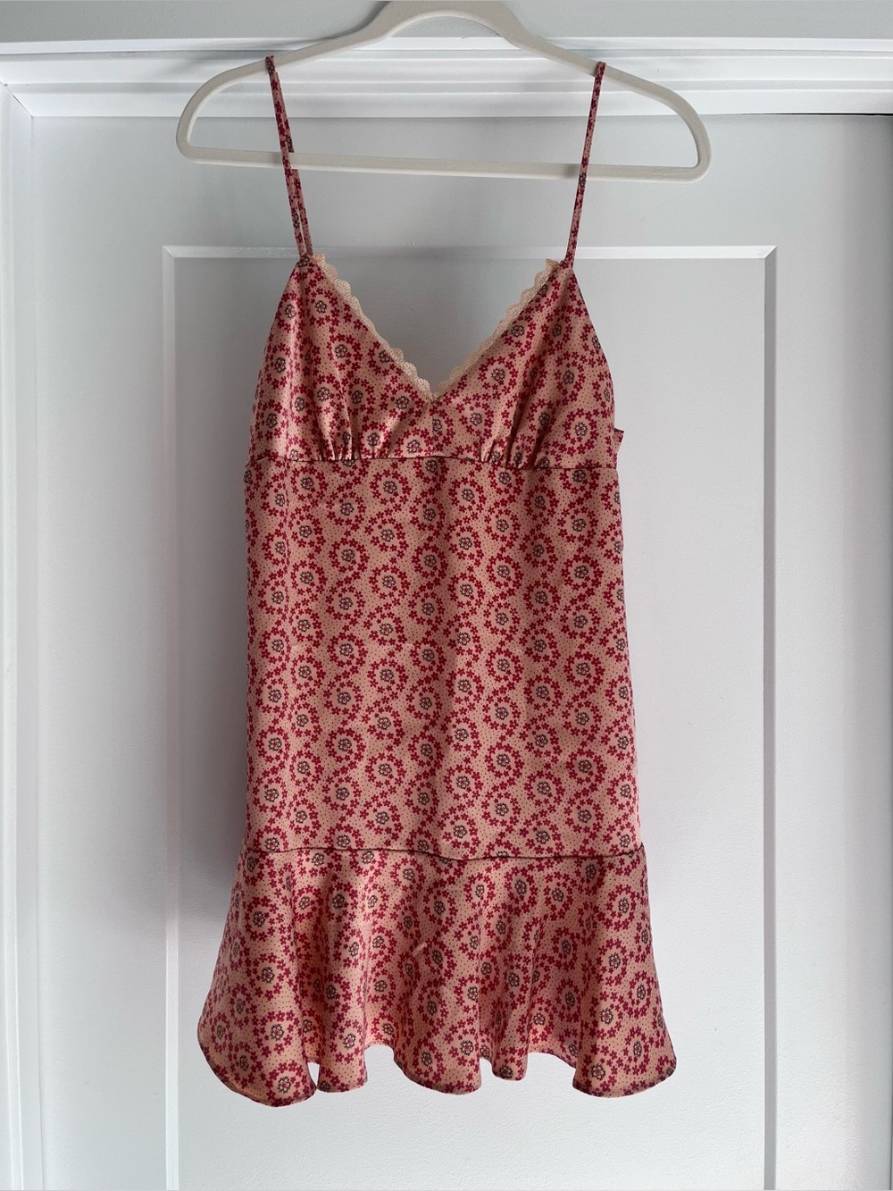 Urban outfitters satin lace pink mini dress medium